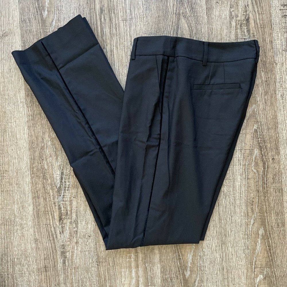 Jones New York Womens Stretch Velveteen Trim Dress Pants Black Sz 2